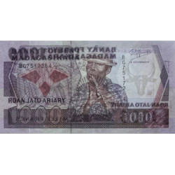 Madagascar - Pick 72b - 1'000 francs - 200 ariary - Série BG - 1992 - Etat : NEUF
