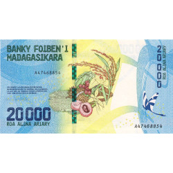 Madagascar - Pick 104 - 20'000 ariary - Série A - 2017 - Polymère hybride - Etat : NEUF
