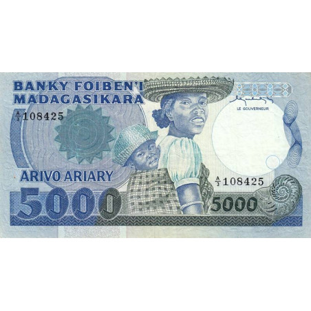 Madagascar - Pick 69a - 5'000 francs - 1'000 ariary - 1983 - Etat : TB