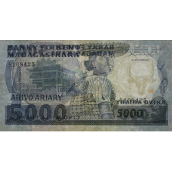 Madagascar - Pick 69a - 5'000 francs - 1'000 ariary - Série A/3 - 1983 - Etat : TB