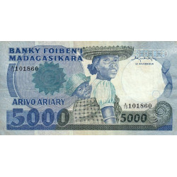 Madagascar - Pick 69a - 5'000 francs - 1'000 ariary - 1983 - Etat : TB-