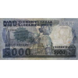 Madagascar - Pick 69a - 5'000 francs - 1'000 ariary - Série A/13 - 1983 - Etat : TB-
