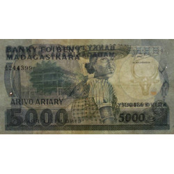 Madagascar - Pick 69b - 5'000 francs - 1'000 ariary - Série A/18 - 1987 - Etat : TB