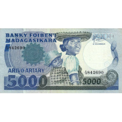 Madagascar - Pick 69b - 5'000 francs - 1'000 ariary - 1987 - Etat : TB+