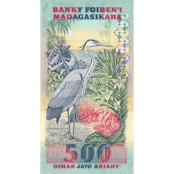 Madagascar - Pick 72Aa - 2'500 francs - 500 ariary - Série YB - 1993 - Etat : TTB+