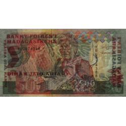 Madagascar - Pick 72Aa - 2'500 francs - 500 ariary - Série YB - 1993 - Etat : TTB+