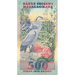 Madagascar - Pick 72Aa - 2'500 francs - 500 ariary - Série YB - 1993 - Etat : TTB