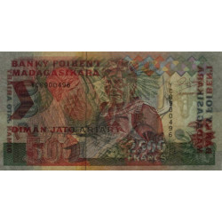 Madagascar - Pick 72Aa - 2'500 francs - 500 ariary - Série YC - 1993 - Etat : SUP