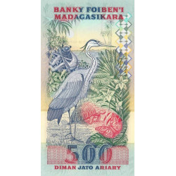 Madagascar - Pick 72Aa - 2'500 francs - 500 ariary - Série YD - 1993 - Etat : pr.NEUF