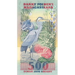 Madagascar - Pick 72Ab - 2'500 francs - 500 ariary - Série YD - 1996 - Etat : NEUF