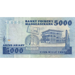 Madagascar - Pick 73a - 5'000 francs - 1'000 ariary - Série CA - 1988 - Etat : TTB-