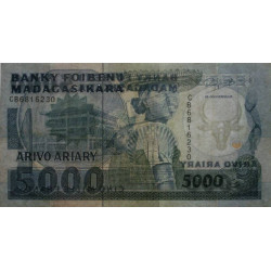 Madagascar - Pick 73b - 5'000 francs - 1'000 ariary - 1992 - Etat : TB