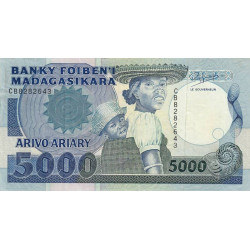 Madagascar - Pick 73b - 5'000 francs - 1'000 ariary - Série CB - 1992 - Etat : TTB-