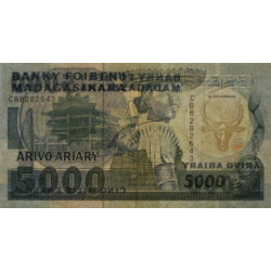 Madagascar - Pick 73b - 5'000 francs - 1'000 ariary - 1992 - Etat : TTB-