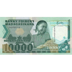 Madagascar - Pick 74a - 10'000 francs - 2'000 ariary - 1988 - Etat : TTB