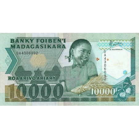 Madagascar - Pick 74a - 10'000 francs - 2'000 ariary - 1988 - Etat : TTB-