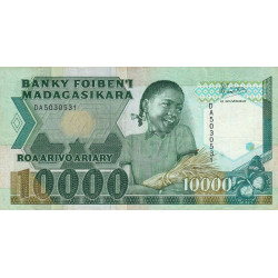 Madagascar - Pick 74a - 10'000 francs - 2'000 ariary - 1988 - Etat : TB+