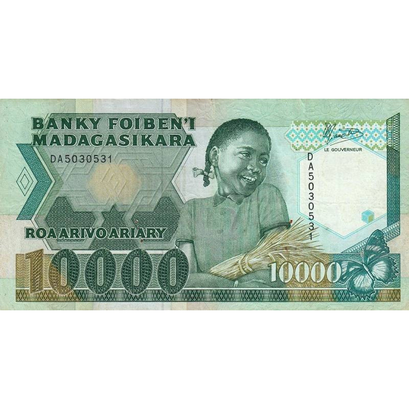 Madagascar - Pick 74a - 10'000 francs - 2'000 ariary - Série DA - 1988 - Etat : TB+
