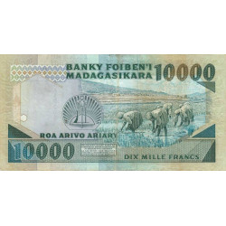 Madagascar - Pick 74a - 10'000 francs - 2'000 ariary - Série DA - 1988 - Etat : TB+