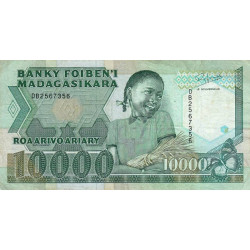 Madagascar - Pick 74b - 10'000 francs - 2'000 ariary - Série DB - 1992 - Etat : TB