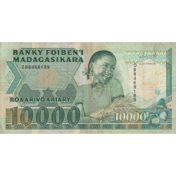 Madagascar - Pick 74b - 10'000 francs - 2'000 ariary - Série DB - 1992 - Etat : B+