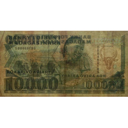Madagascar - Pick 74b - 10'000 francs - 2'000 ariary - Série DB - 1992 - Etat : B+