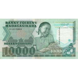 Madagascar - Pick 74b - 10'000 francs - 2'000 ariary - 1992 - Etat : TTB