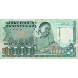 Madagascar - Pick 74b - 10'000 francs - 2'000 ariary - Série DC - 1992 - Etat : TB+