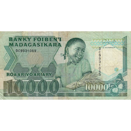 Madagascar - Pick 74b - 10'000 francs - 2'000 ariary - 1992 - - Etat : TB-