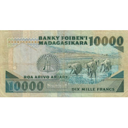Madagascar - Pick 74b - 10'000 francs - 2'000 ariary - Série DC - 1992 - Etat : TB-