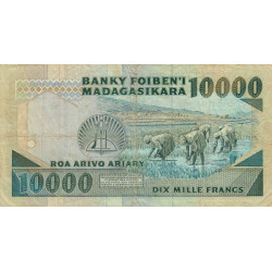 Madagascar - Pick 74b - 10'000 francs - 2'000 ariary - 1992 - - Etat : TB-