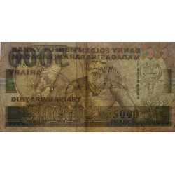 Madagascar - Pick 74Aa - 25'000 francs - 5'000 ariary - Série FA - 1993 - Etat : B+