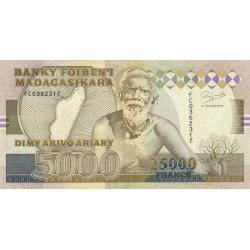 Madagascar - Pick 74Aa - 25'000 francs - 5'000 ariary - Série FC - 1993 - Etat : TTB-