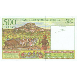 Madagascar - Pick 75a - 500 francs - 100 ariary - Série A - 1994 - Etat : SPL