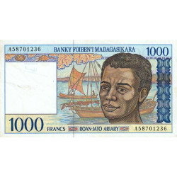 Madagascar - Pick 76a - 1'000 francs - 200 ariary - Série A - 1994 - Etat : SUP