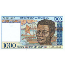 Madagascar - Pick 76a - 1'000 francs - 200 ariary - Série A - 1994 - Etat : SPL