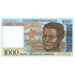 Madagascar - Pick 76b - 1'000 francs - 200 ariary - Série B - 1997 - Etat : SPL