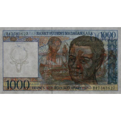Madagascar - Pick 76b - 1'000 francs - 200 ariary - Série B - 1997 - Etat : SPL