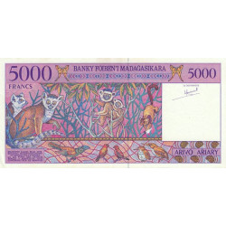 Madagascar - Pick 78a - 5'000 francs - 1'000 ariary - Série A - 1995 - Etat : SUP