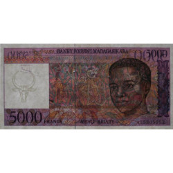 Madagascar - Pick 78a - 5'000 francs - 1'000 ariary - Série A - 1995 - Etat : SUP