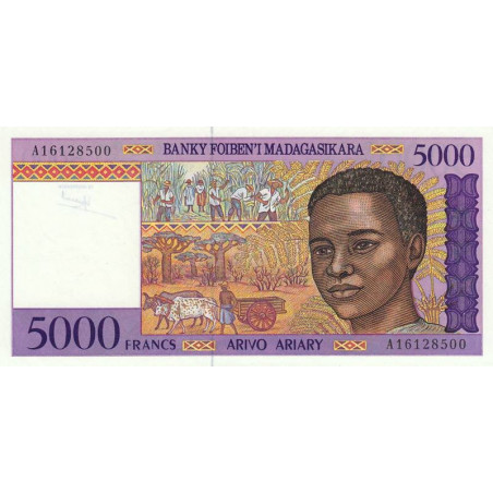 Madagascar - Pick 78a - 5'000 francs - 1'000 ariary - Série A - 1995 - Etat : NEUF