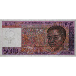 Madagascar - Pick 78a - 5'000 francs - 1'000 ariary - Série A - 1995 - Etat : SPL