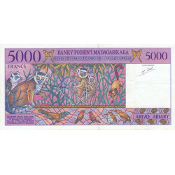 Madagascar - Pick 78b - 5'000 francs - 1'000 ariary - Série A - 1997 - Etat : SUP