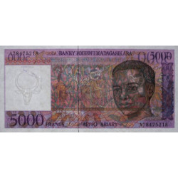 Madagascar - Pick 78b - 5'000 francs - 1'000 ariary - Série A - 1997 - Etat : SUP