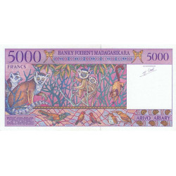 Madagascar - Pick 78b - 5'000 francs - 1'000 ariary - Série A - 1997 - Etat : NEUF