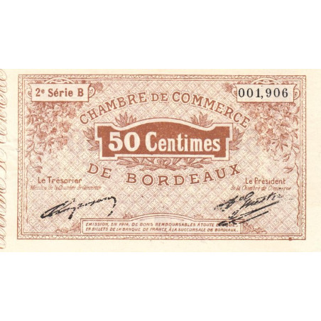 Bordeaux - Pirot 30-4 - 50 centimes - Série B - 1914 - Etat : SUP