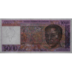 Madagascar - Pick 78b - 5'000 francs - 1'000 ariary - Série A - 1997 - Etat : TTB+