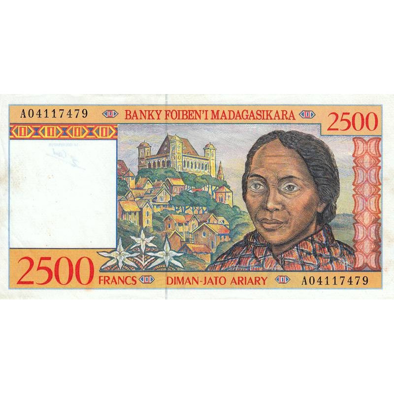 Madagascar - Pick 81 - 2'500 francs - 500 ariary - Série A - 1998 - Etat : SUP