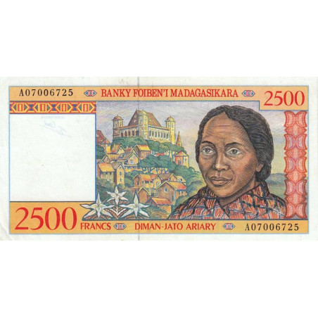 Madagascar - Pick 81 - 2'500 francs - 500 ariary - Série A - 1998 - Etat : SPL