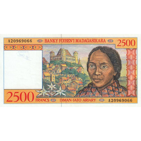 Madagascar - Pick 81 - 2'500 francs - 500 ariary - Série A - 1998 - Etat : TTB+